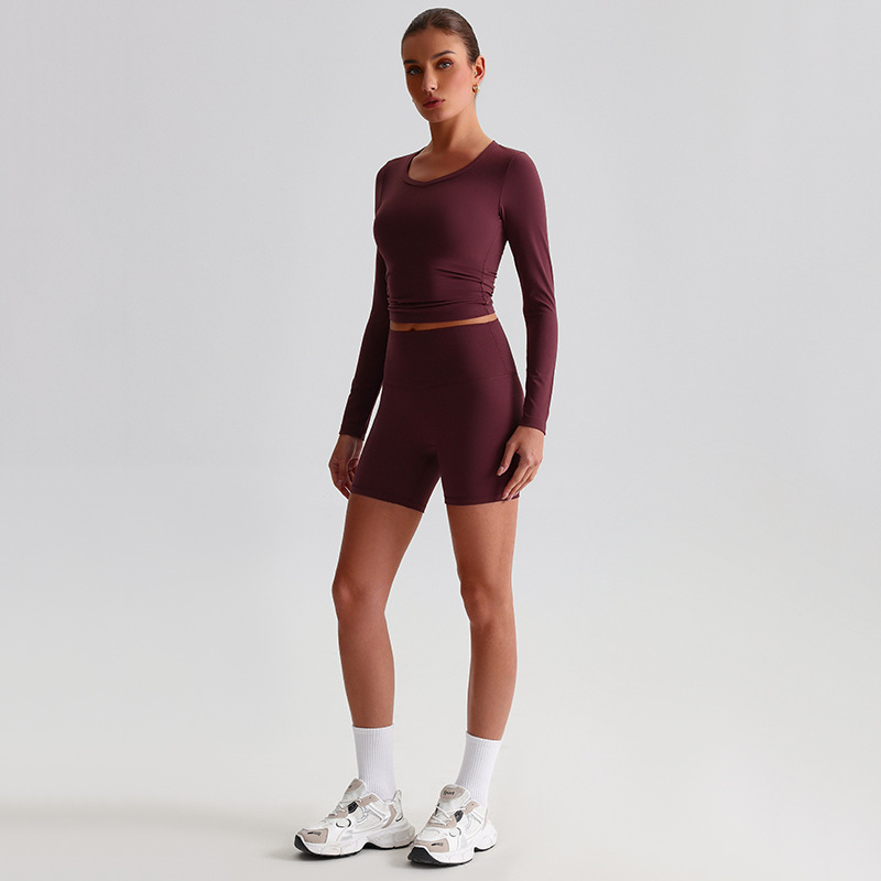 Sports Long - Sleeve Tight Fitted Outerwear Yoga Sweatpants Set SKL-LQ0130