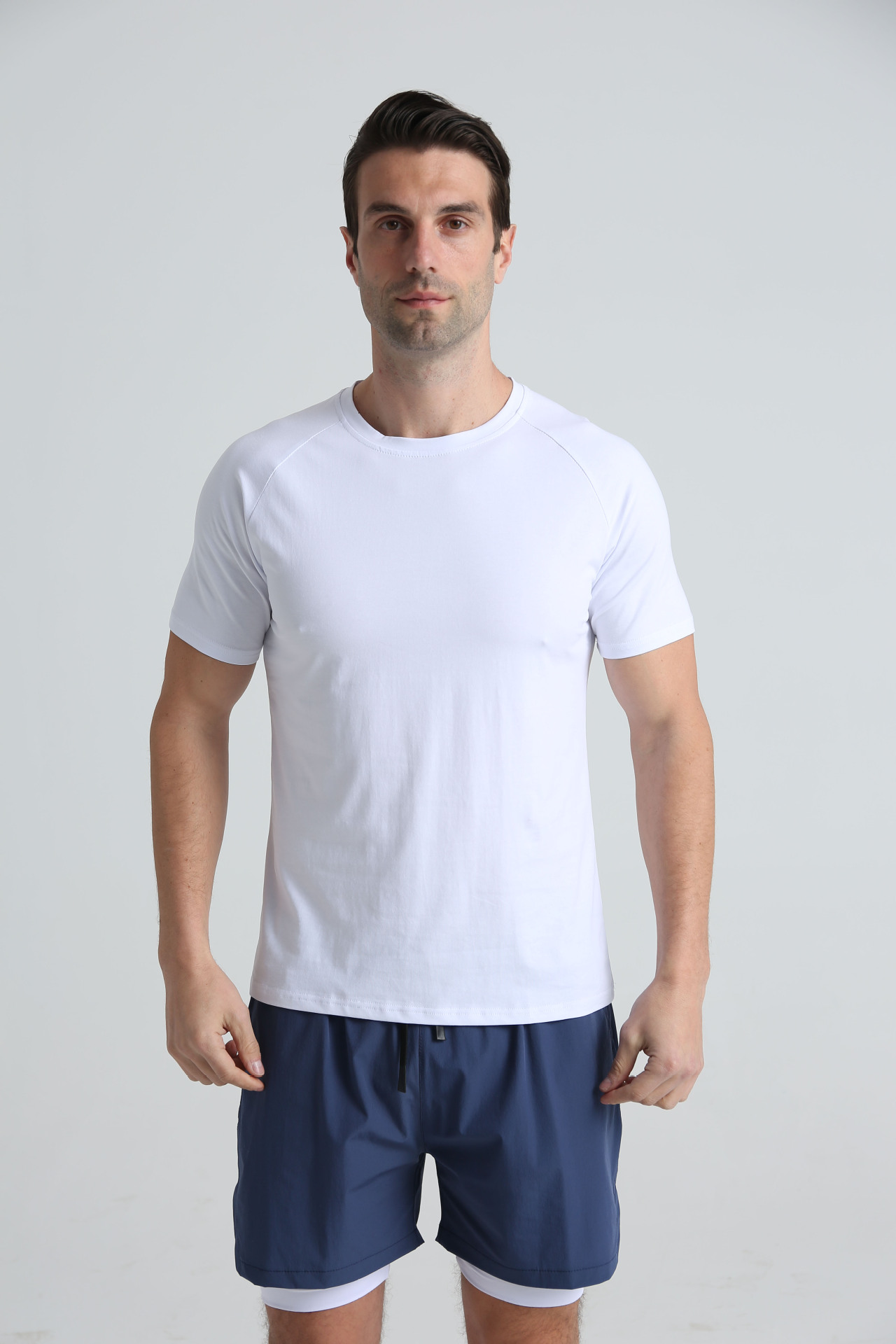 Men's Crew Neck Solid - Color Sporty T-Shirts 22-TX07