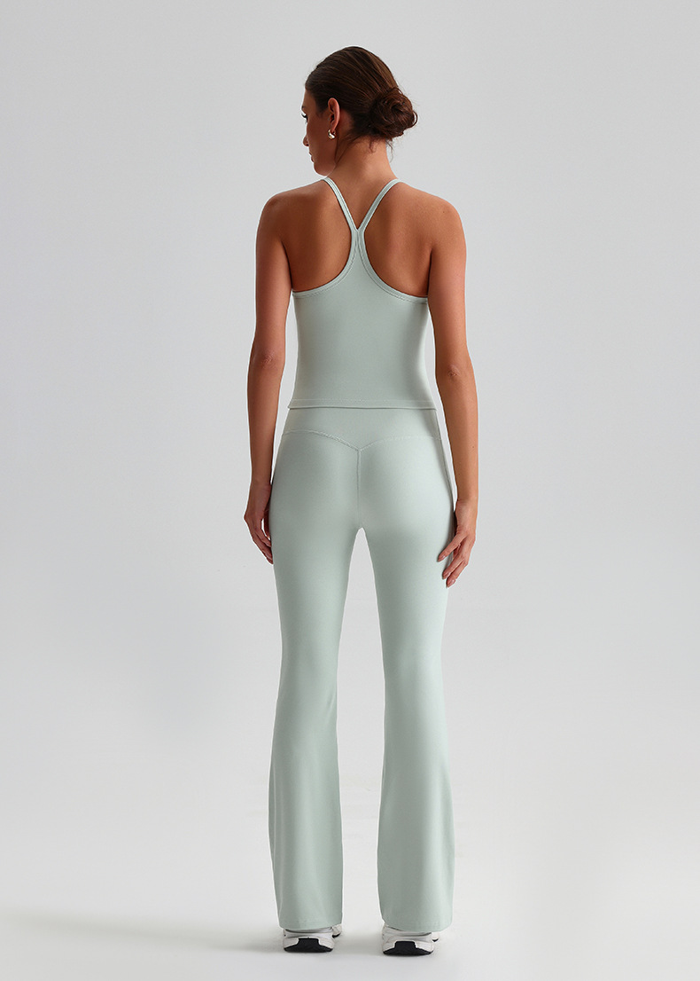 Sportswear yoga set High-waisted yoga flared pants With Beautiful Back Bra SKL-LQ8959