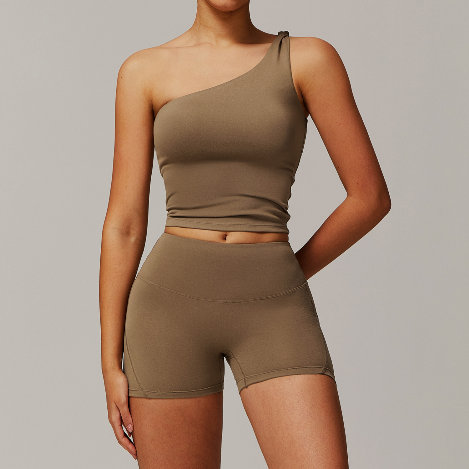 One-shoulder Vest Yoga Set 9152