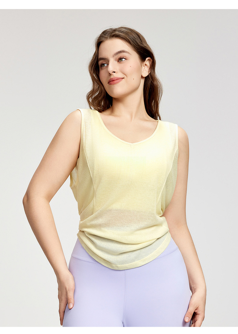 Solid Color Plus-Size Loose & Breathable Yoga Cover-Up DWA215166