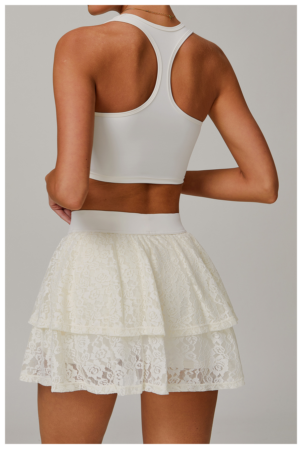 Lace Mesh Nude Feeling Yoga Tank Top 9187