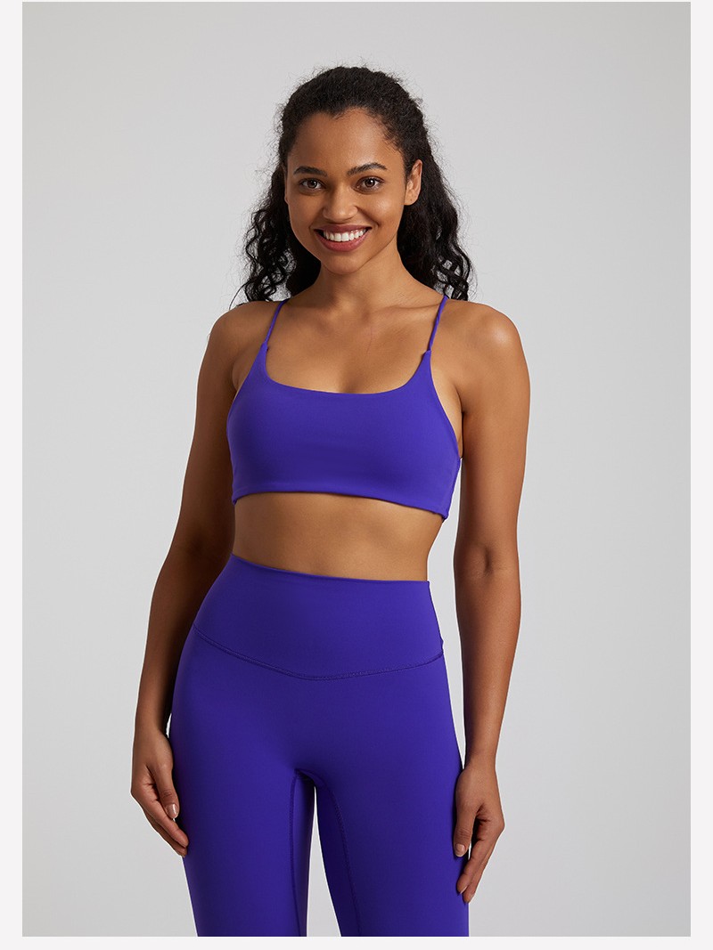 Candy-colored Nude Fitness Cross Back Bra SKL-LQ4059
