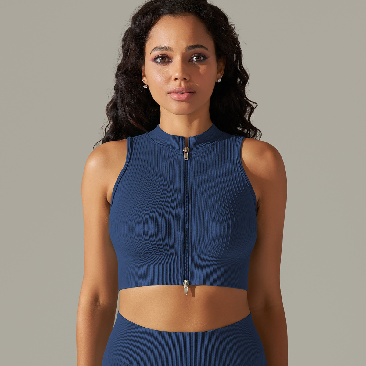  Sleeveless Zippered Vest Sports Fitness Wear 9310vest