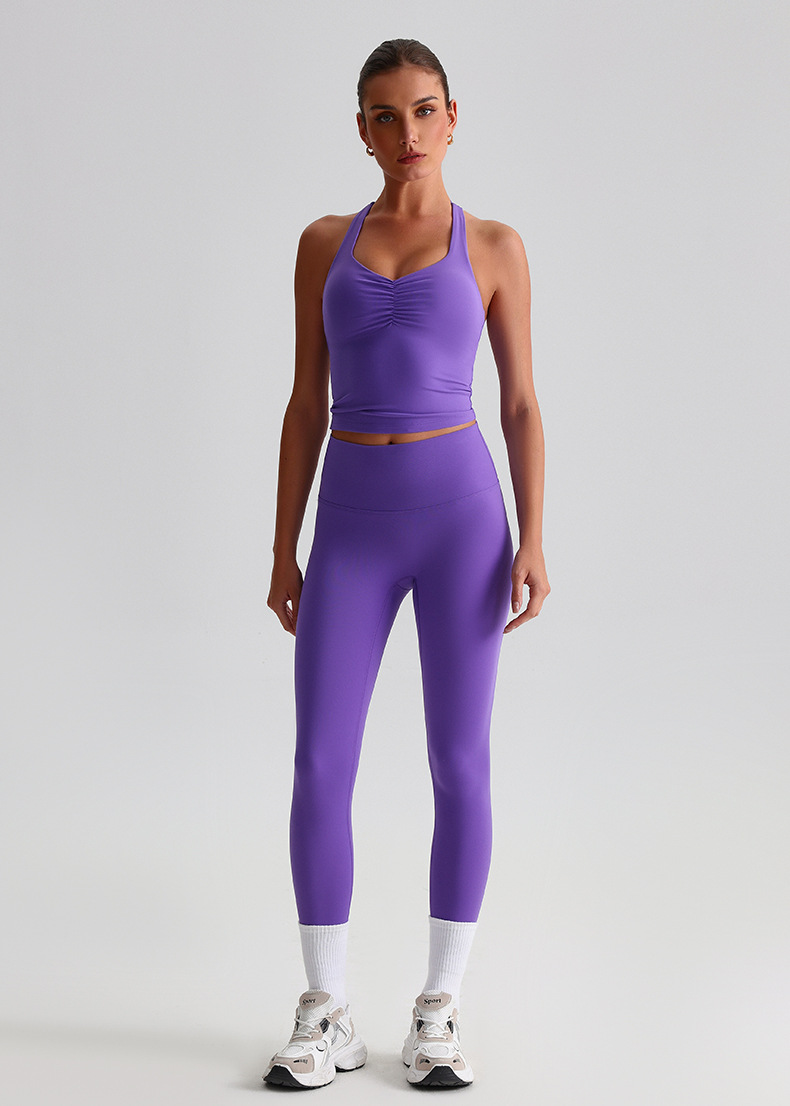  Sports Wide - Leg Pants Outdoor Running Fitness Two - Piece Set SKL-LQ8658