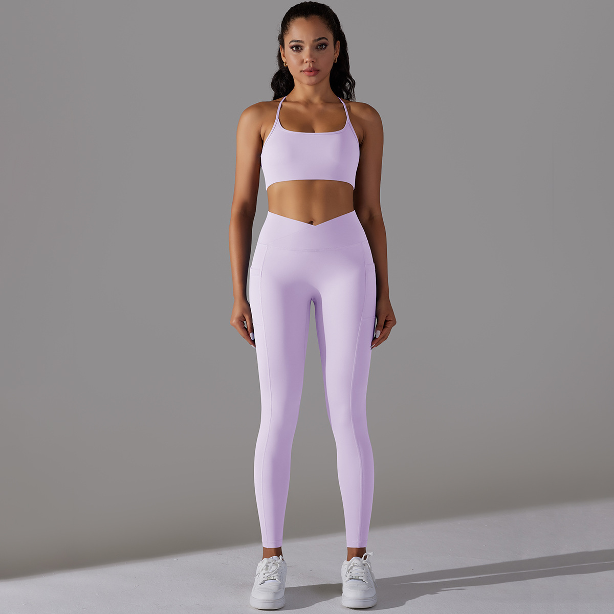  Sports Bra High-Waisted Tight Pants Yoga Wear Set 6608