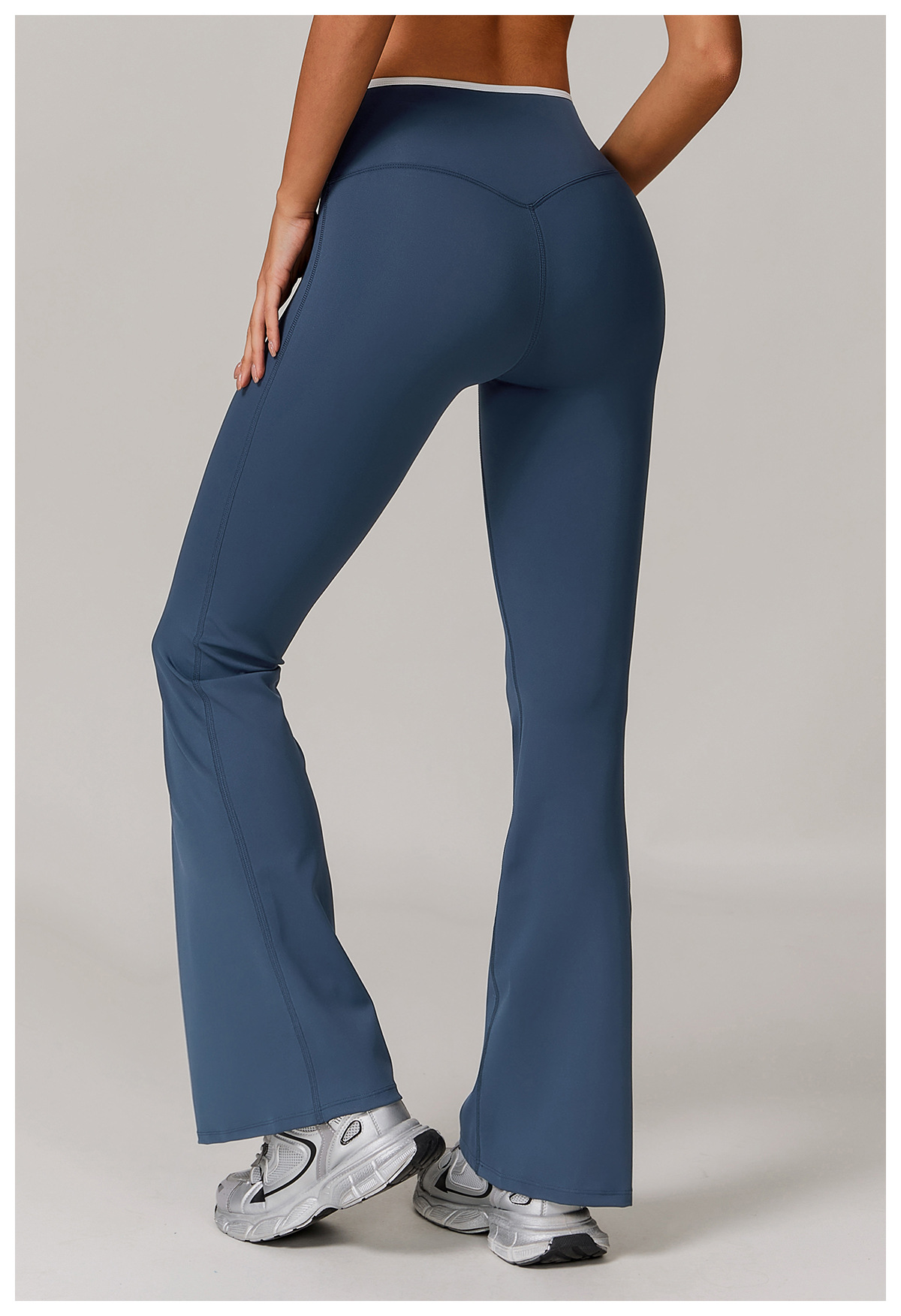 Soft Fabric Contrast Binding Cross Wasit Yoga Leggings 8843