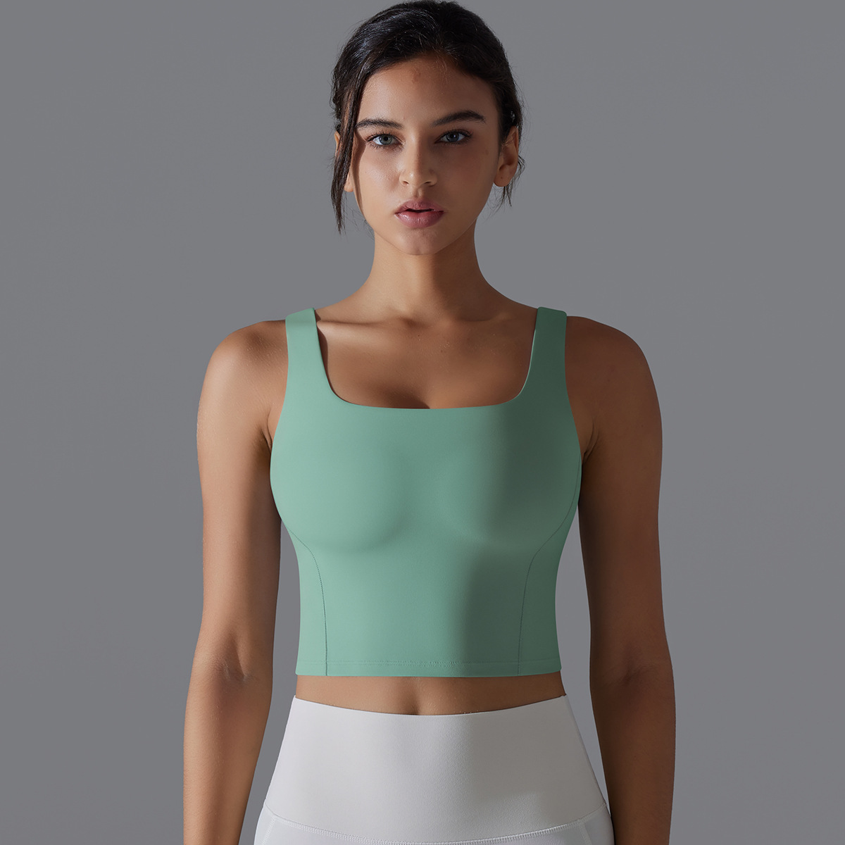 All-in-One Fixed Cup Women's Sleeveless Yoga Vest 7058