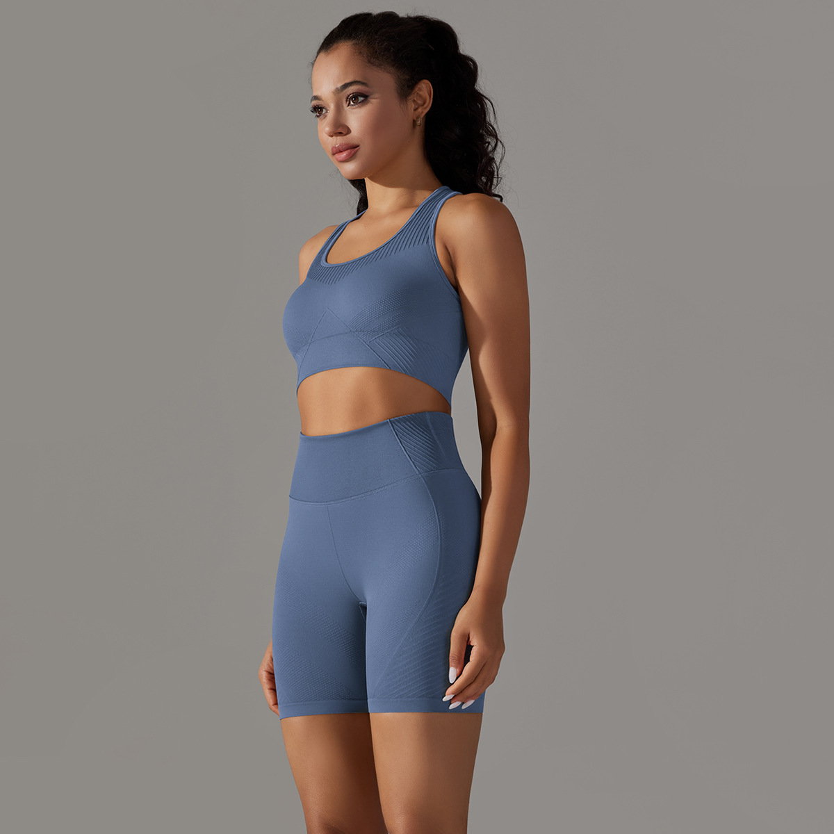  Women's Yoga Wear Backless Sports Bra Set 6623