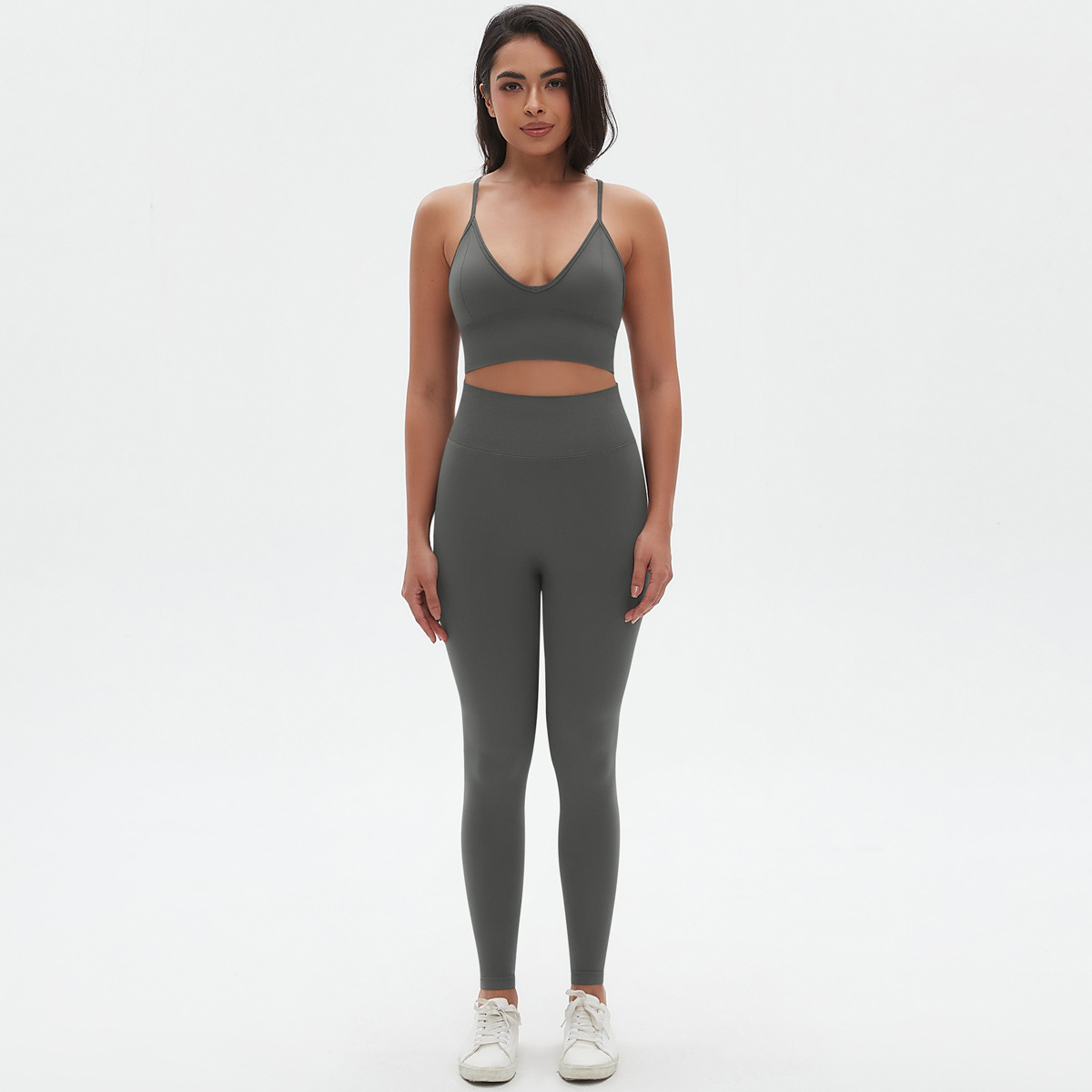  High-Waisted Hip-Lifting Tight Pants Bra Fitness Set 6666