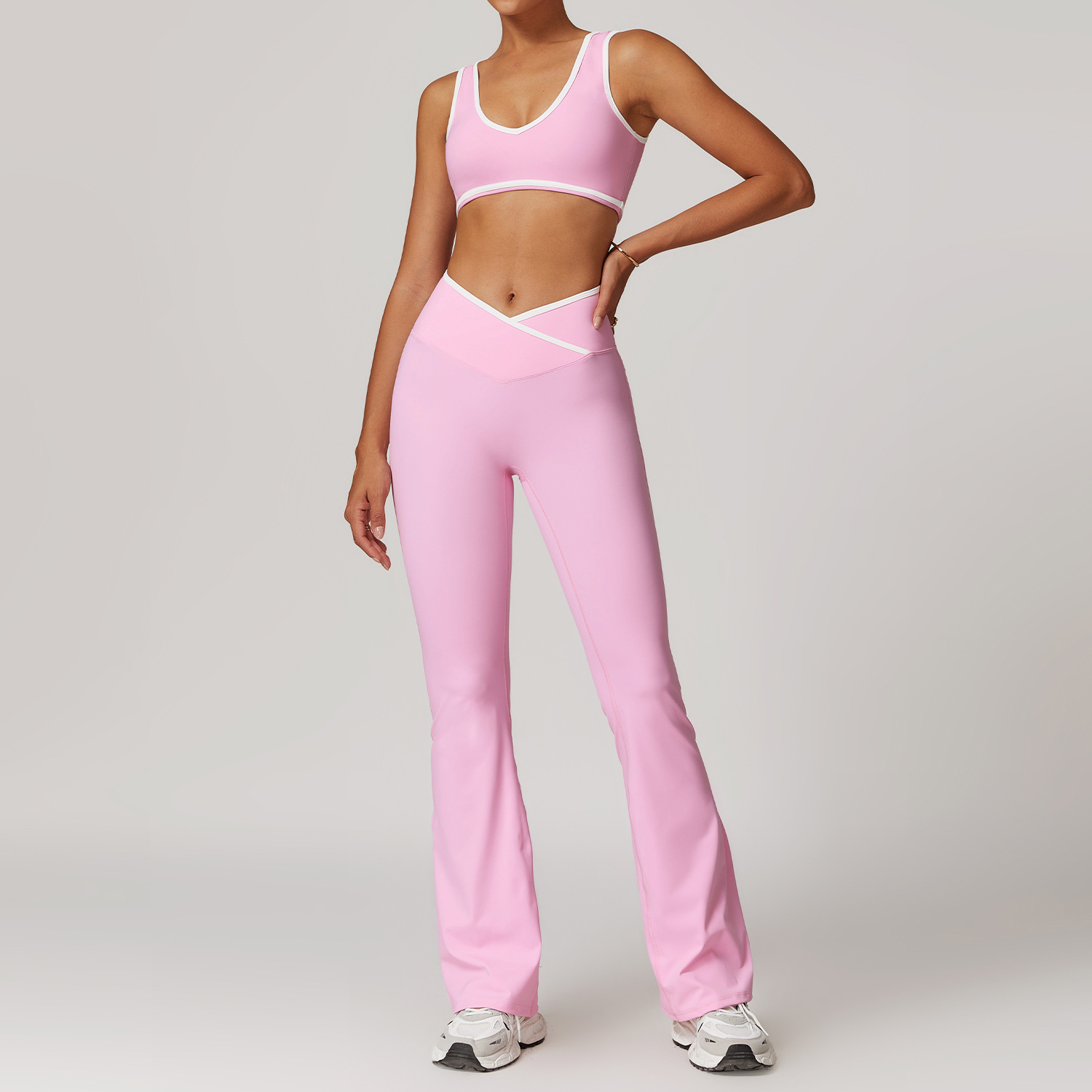 Crossed High-Waist Sports Bra Set 8843