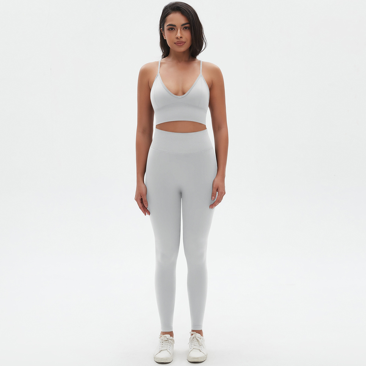  High-Waisted Hip-Lifting Tight Pants Bra Fitness Set 6666