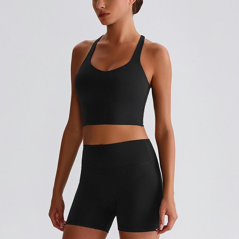 Cross Sports Bra Fitness Wear Running Shorts Yoga Pants Yoga Set SKL-LQ0321