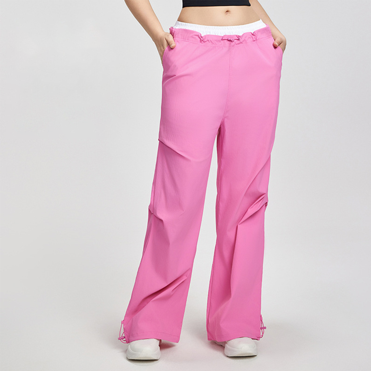 High-Waisted Drawstring Plus Size Outdoor Utility Casual Pants DWL215159