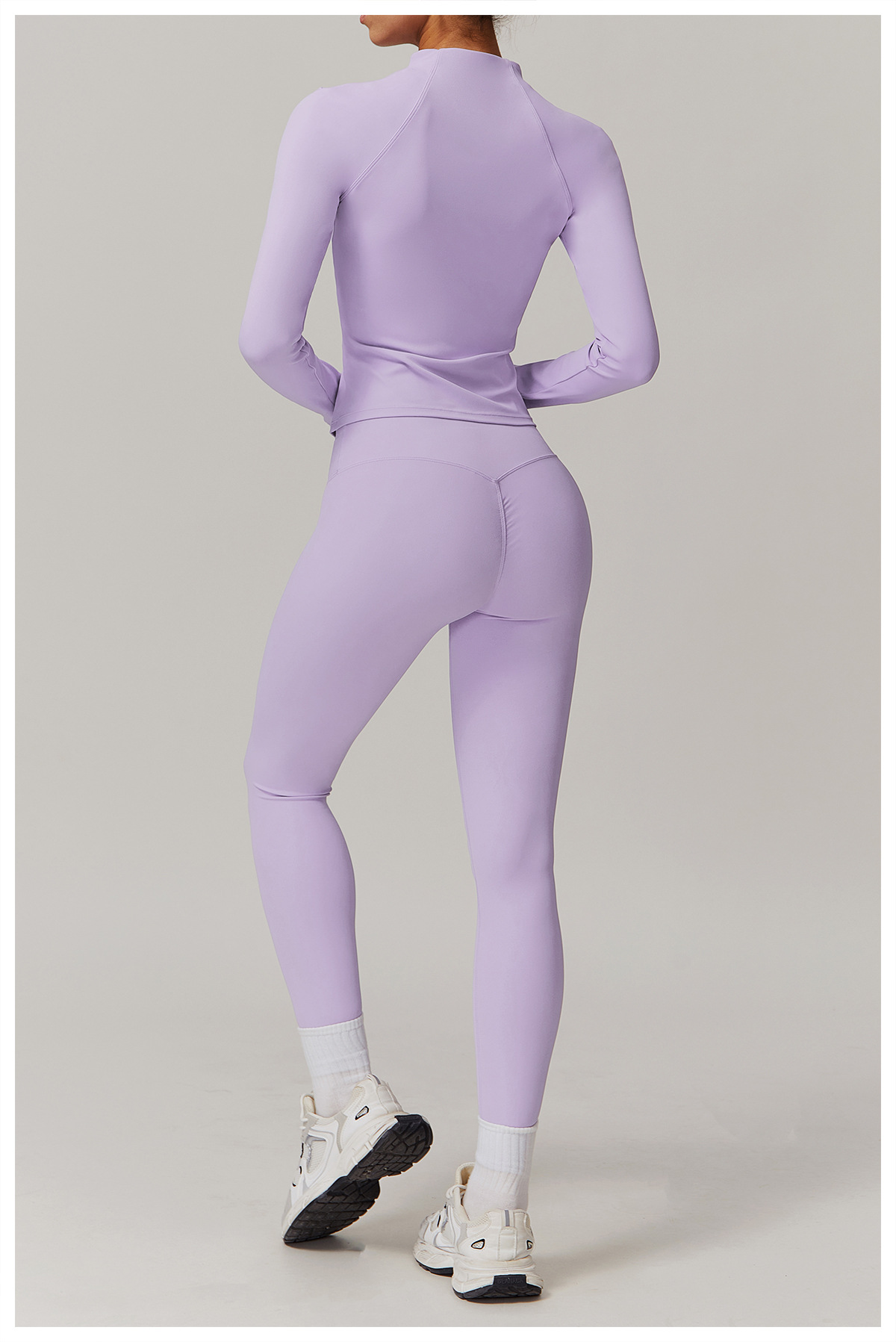 Soft Fabric Twist Pleats Flare Yoga Outerwear Sets 9141