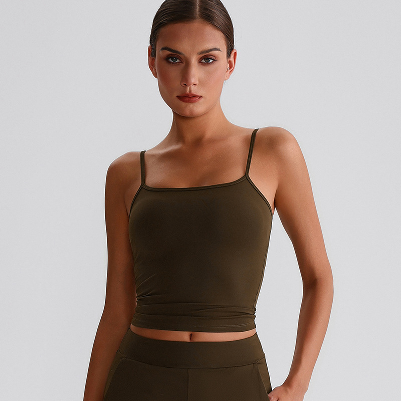 Beautiful Back Strappy Vest With Breast Pads  Yoga Bra SKL-LQ8032