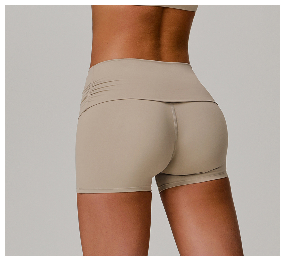 Fold Over High Waisted Yoga Shorts 9094