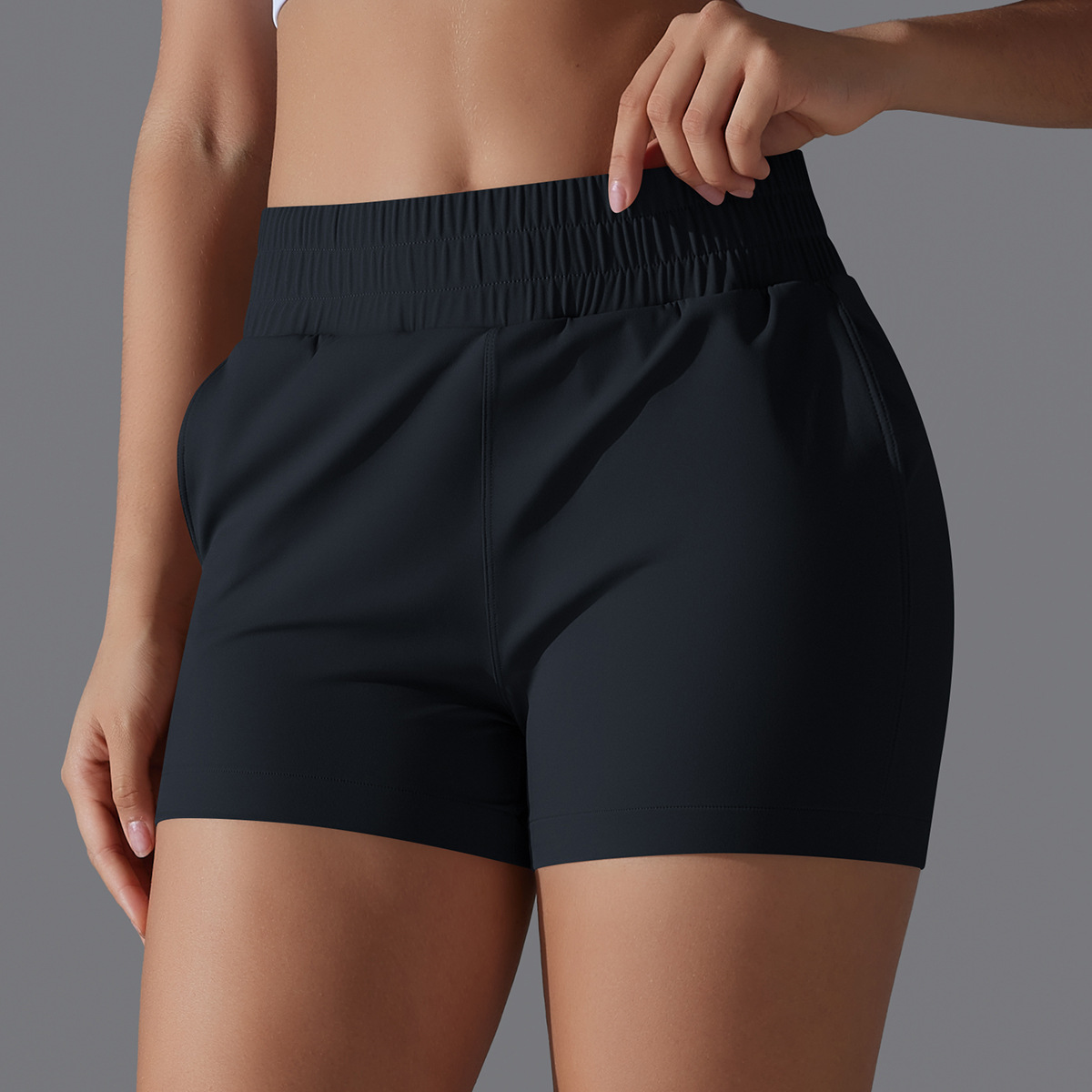 Tight Abdominal-holding Hip-lifting Pocket Yoga Shorts 7045