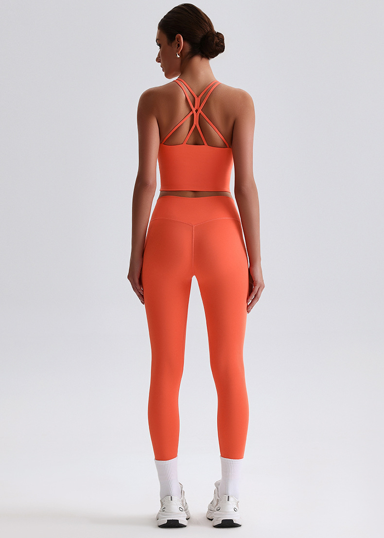  Cross Sports Bra Fitness Wear Running Leggings Yoga Pants Yoga Set SKL-LQ0121
