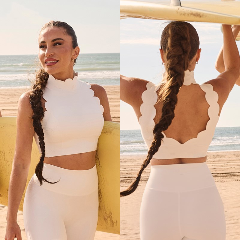 Lace Thick Straps Racerback Halterneck Sleeveless Yoga Sports Bra SKL-FNK8814