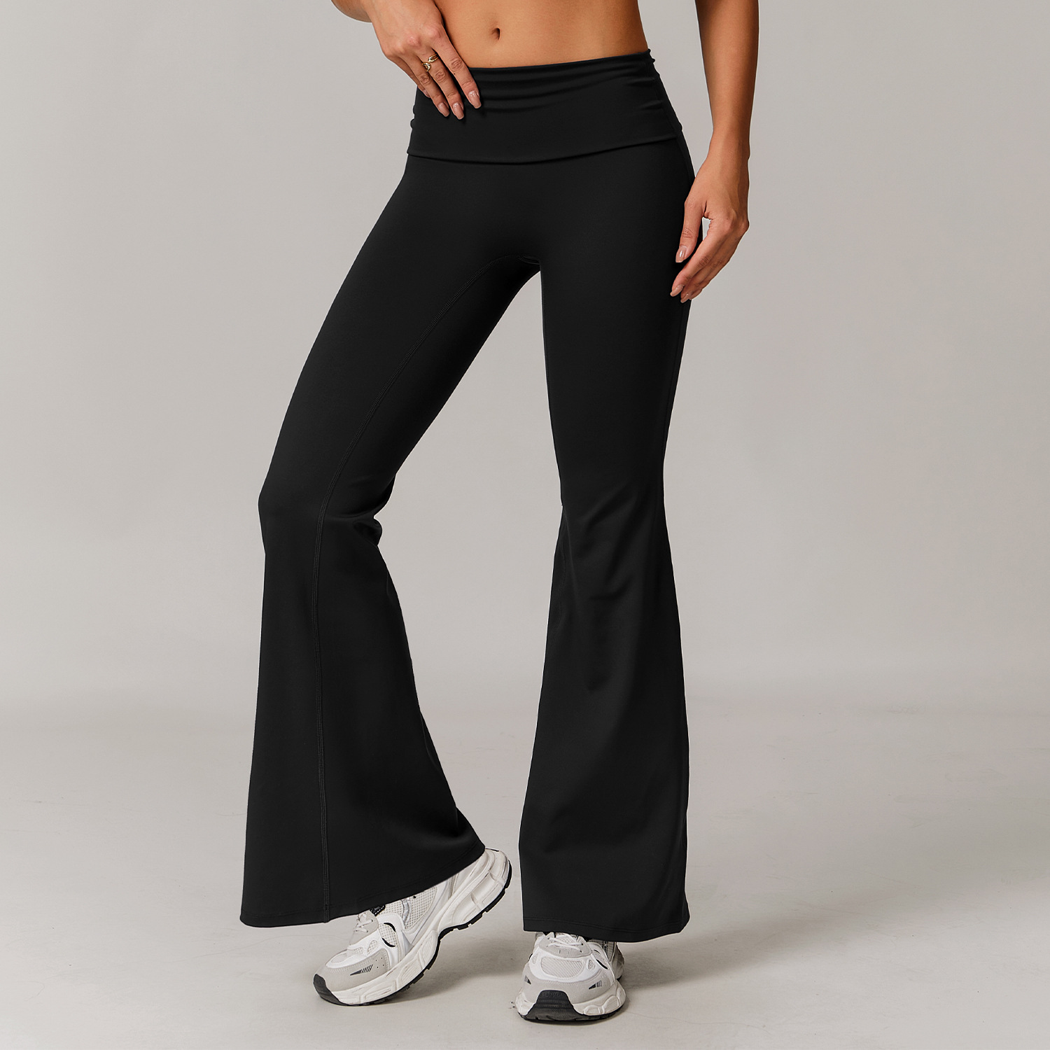 Flipped High Waist Yoga Bootcut Pants 8998 