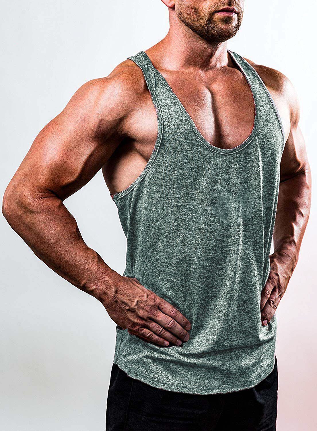 Men's Solid Color V-Neck Sleeveless Top ZDBX01