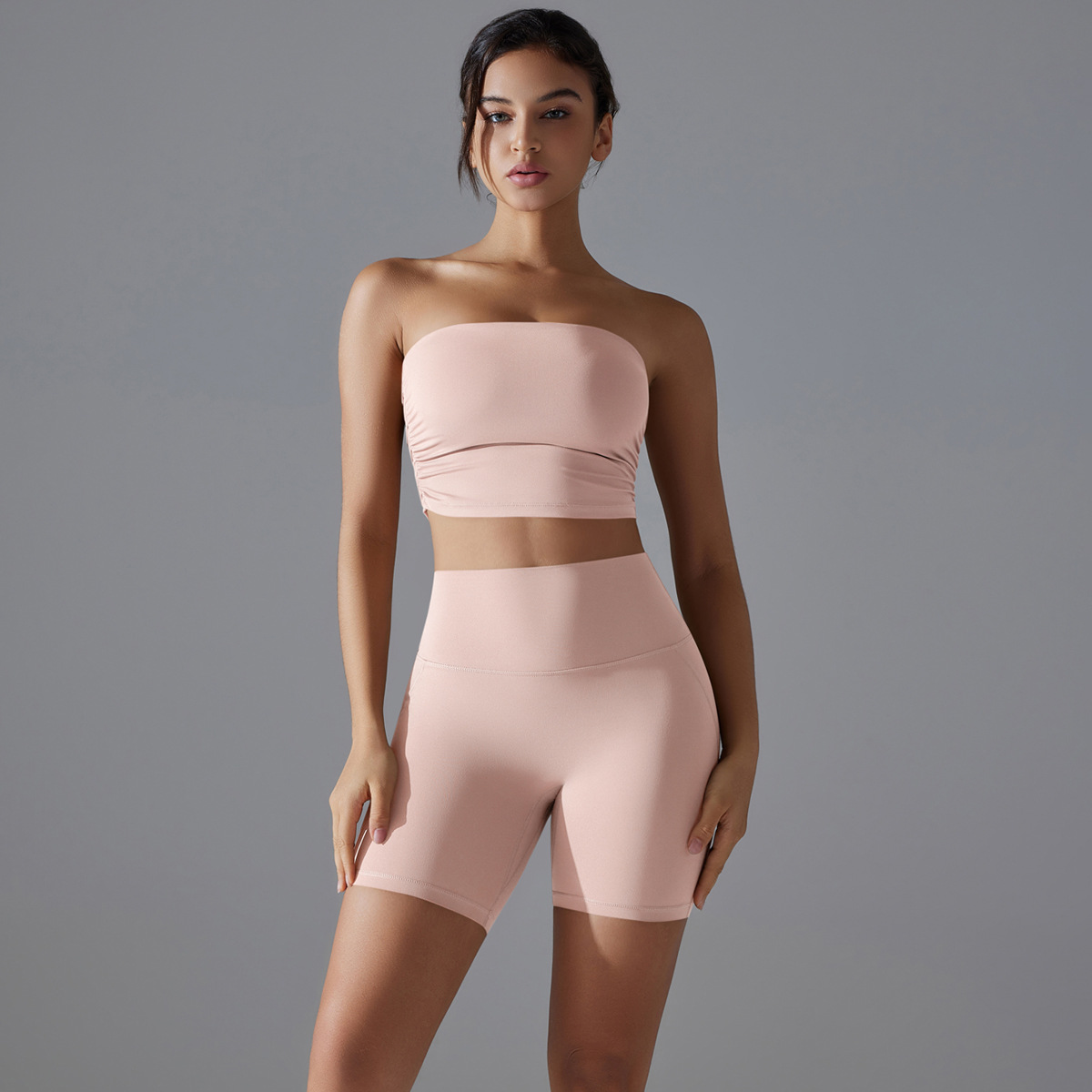  One-Piece Bandeau Sports Backless Set 7064