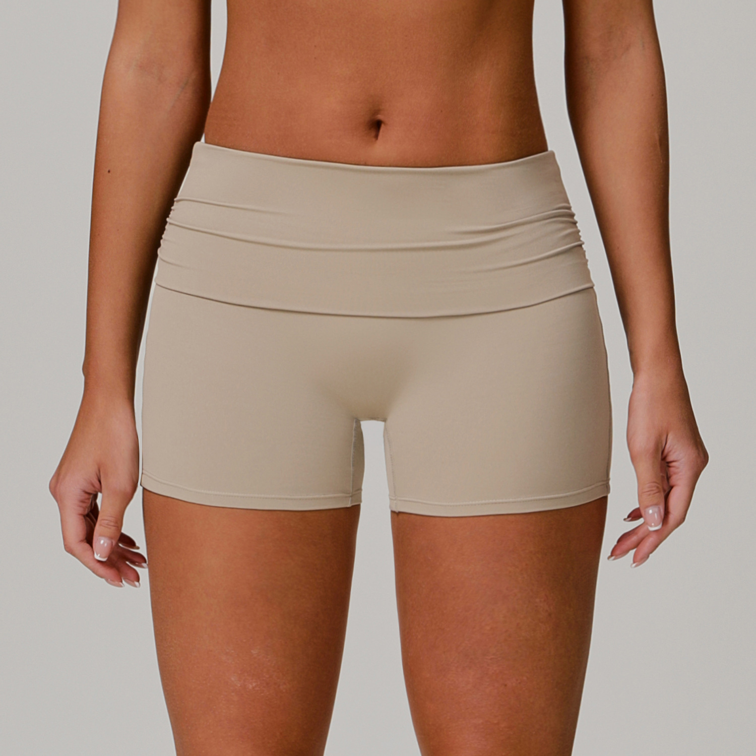 Fold Over High Waisted Yoga Shorts 9094