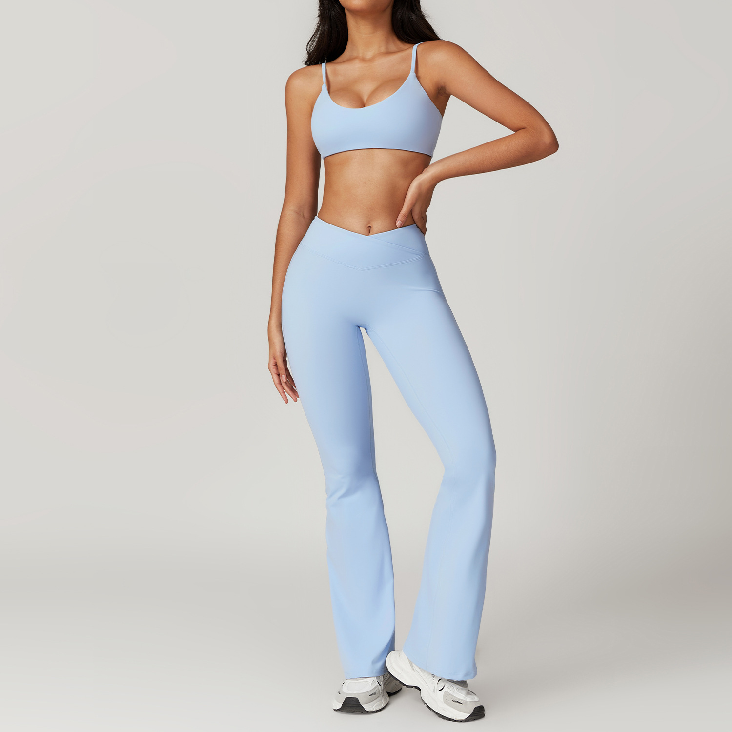 Tight and Quick Dry Flared-Leg Yoga Set 8799