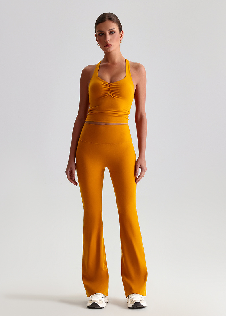  High-waisted Tight-fitting Nude Wide-leg Leggings And Beautiful Back Yoga Wear SKL-LQ8958