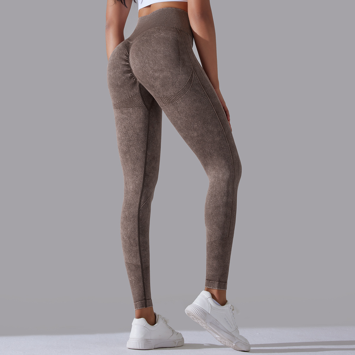 High-waisted Hip-lifting Washed Quick-dry Breathable Yoga Pants 6635