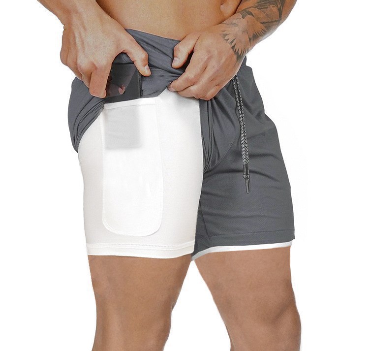Men's Mesh Quick-Dry Double-Layer Sports Shorts DK47