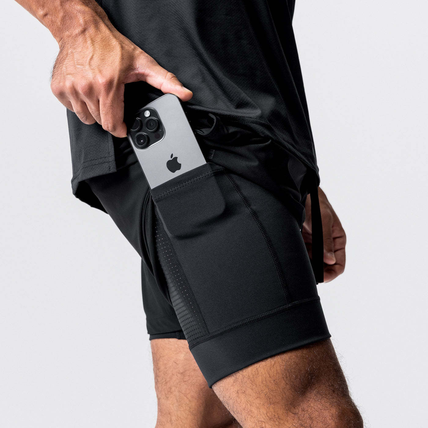 Men's Double-Layer Elastic Quick-Dry Sports Shorts SCDK1