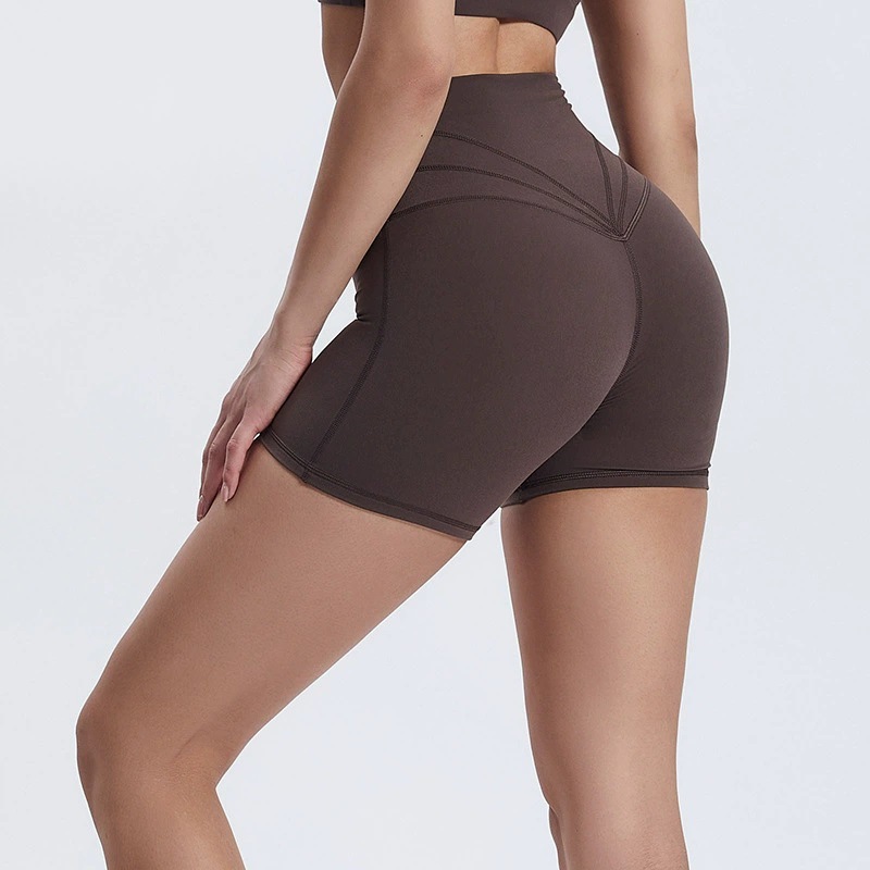 Tight-fitting  Upturned Yoga Shorts No Awkwardness Line Peach-hip Fitness Pants SKL-LQ5022