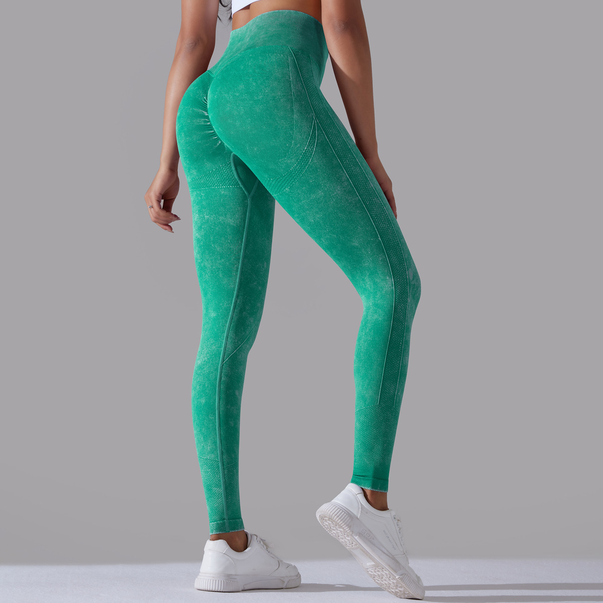 High-waisted Hip-lifting Washed Quick-dry Breathable Yoga Pants 6635