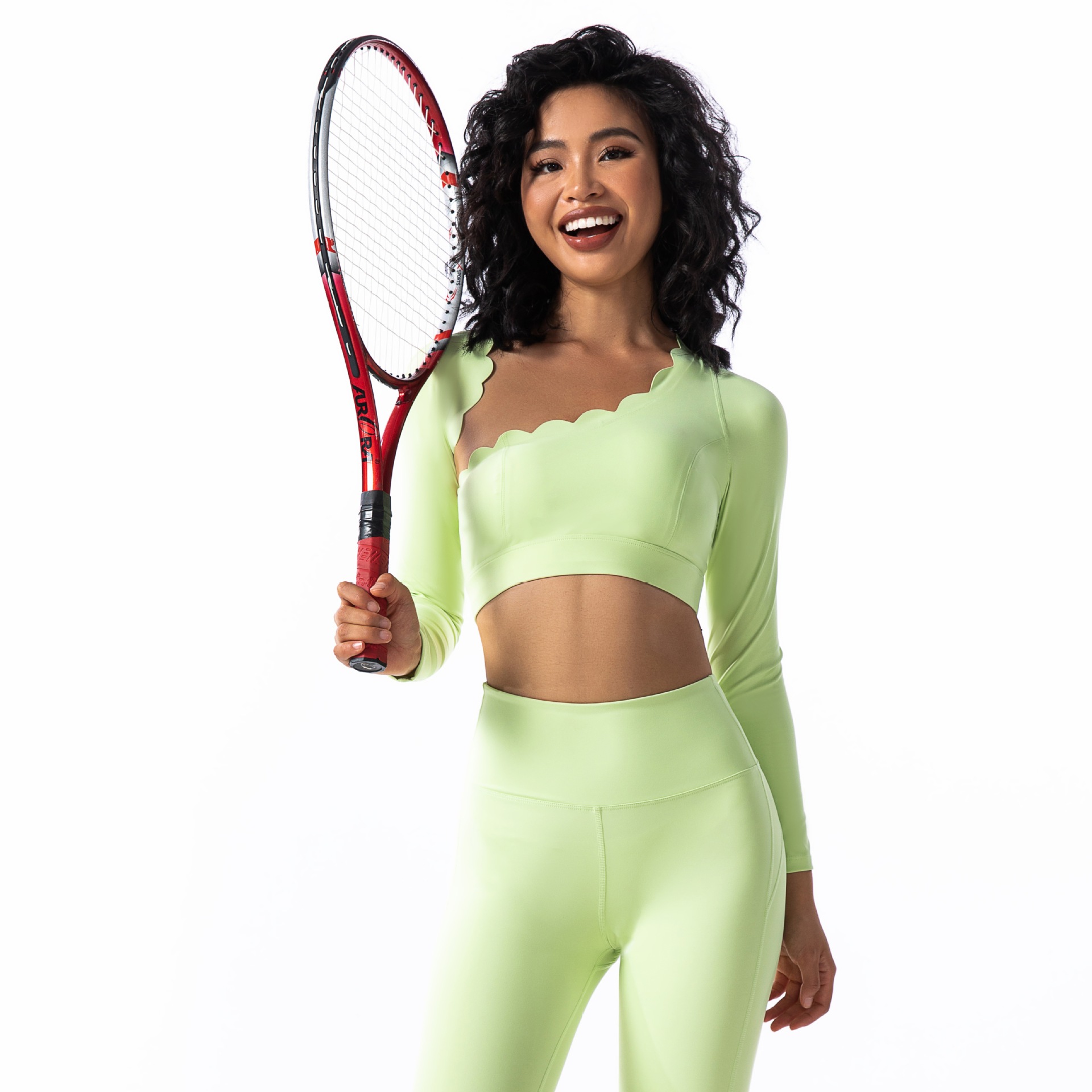  Asymmetric Long-Sleeved Yoga Top for Pilates Training and Fitness SKL-FNK8809