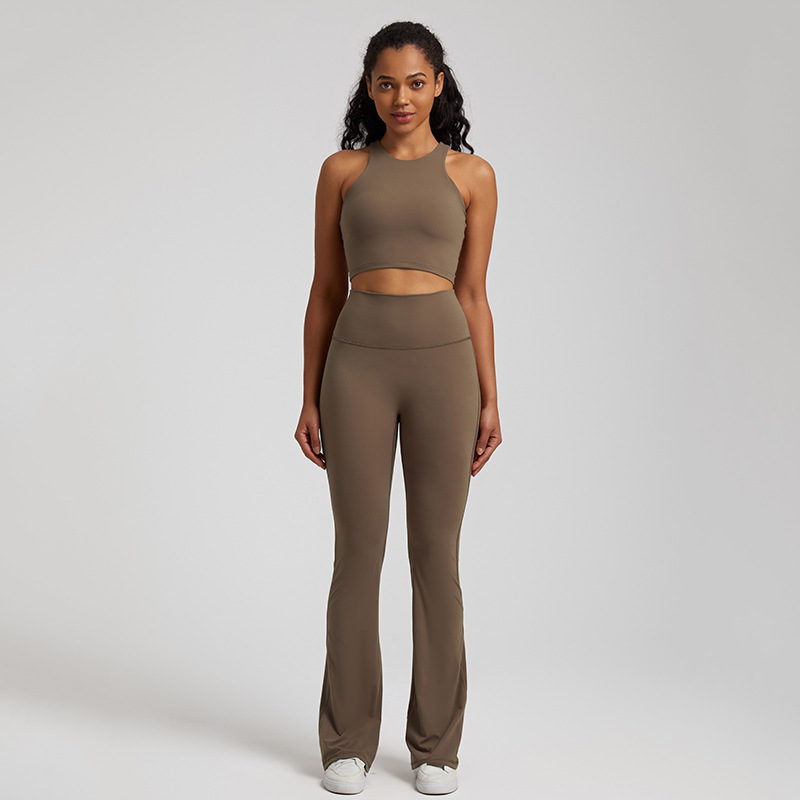  High-waisted Tight-fitting Nude Wide-leg Leggings And Beautiful Back Yoga Wear SKL-LQ6932