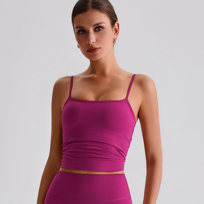 Beautiful Back Strappy Vest With Breast Pads  Yoga Bra SKL-LQ8032