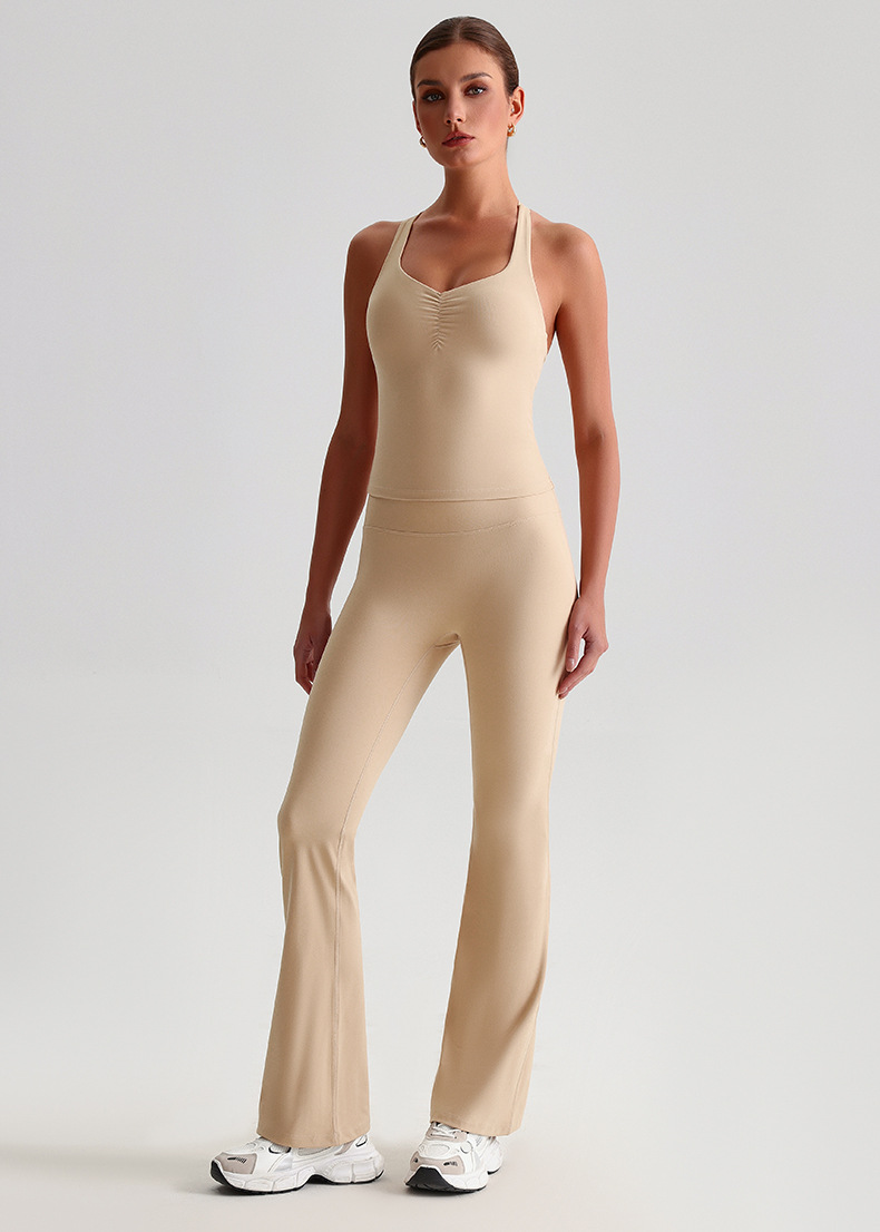  High-waisted Tight-fitting Nude Wide-leg Leggings And Beautiful Back Yoga Wear SKL-LQ8958