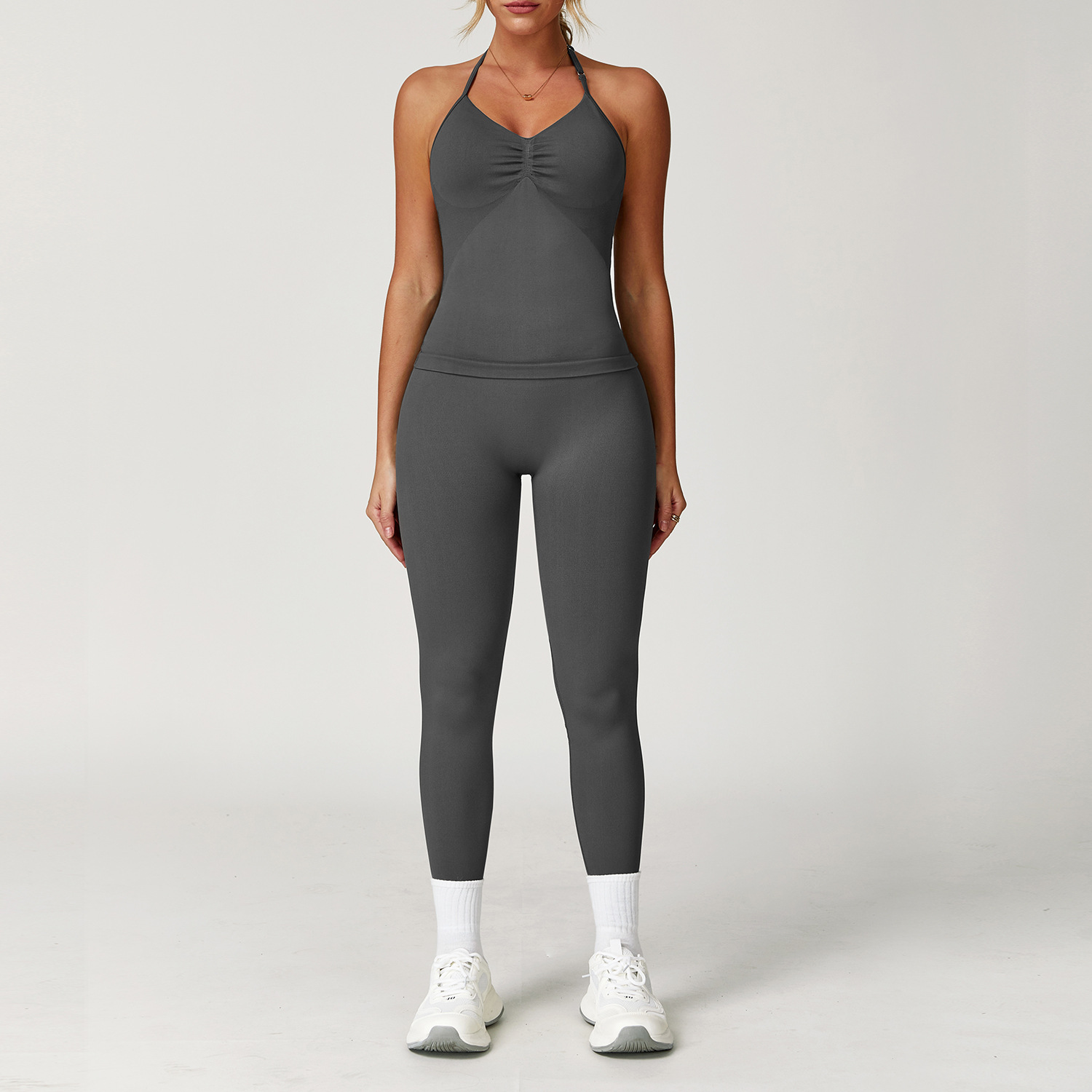 Seamless Halter Neck Tight Yoga Set 5065