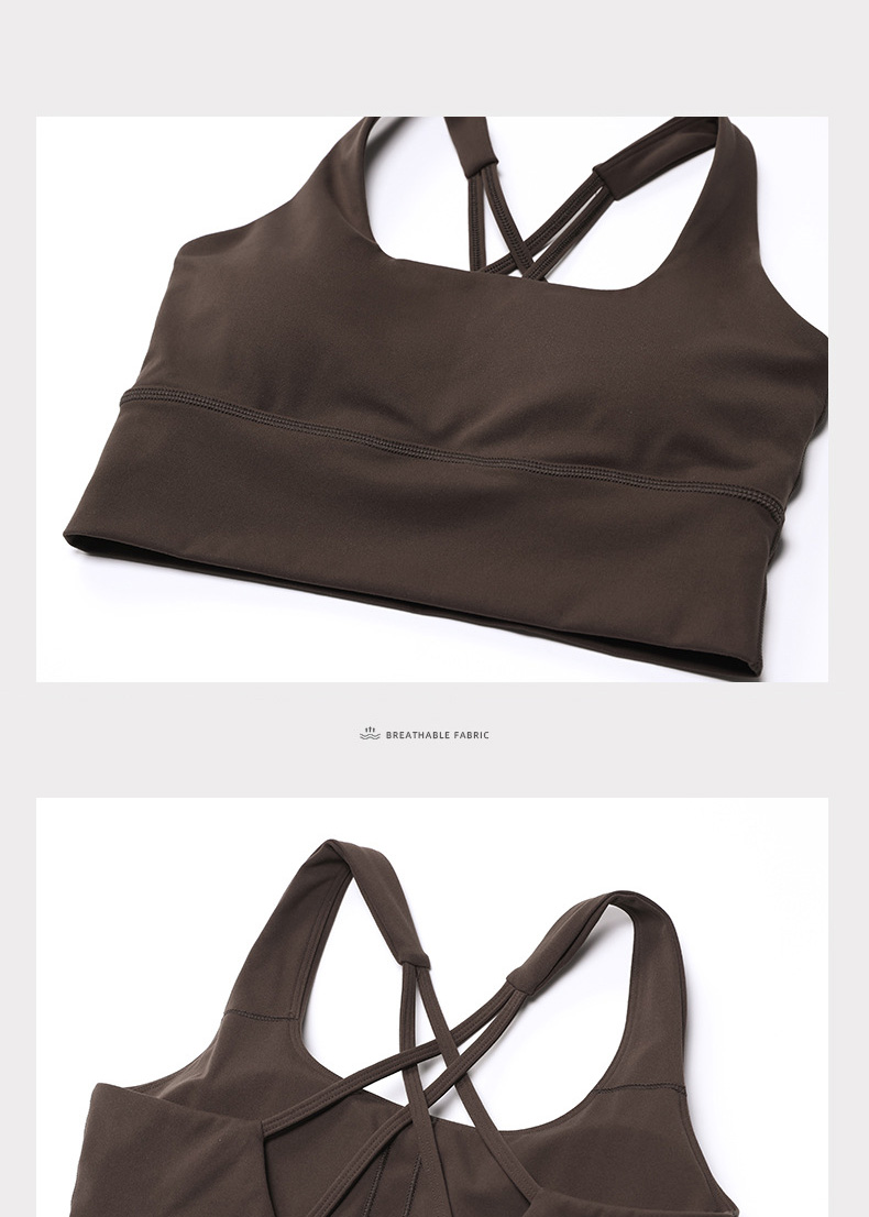 Tight Sports Suit Nude Shorts And Yoga Bra With Pads Set SKL-LQ0197