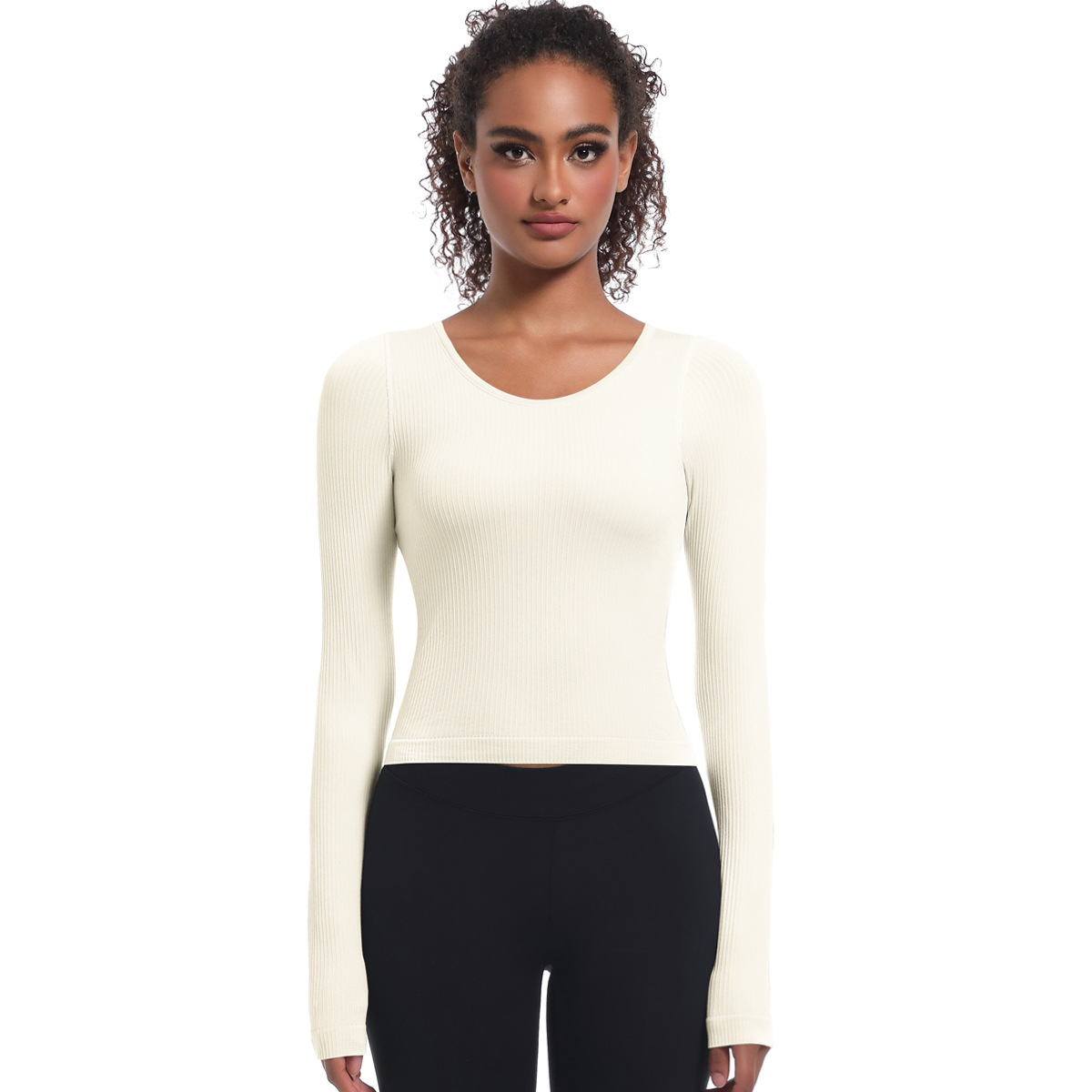  Tight-Fit Long-Sleeve Sports Fitness Top 6670