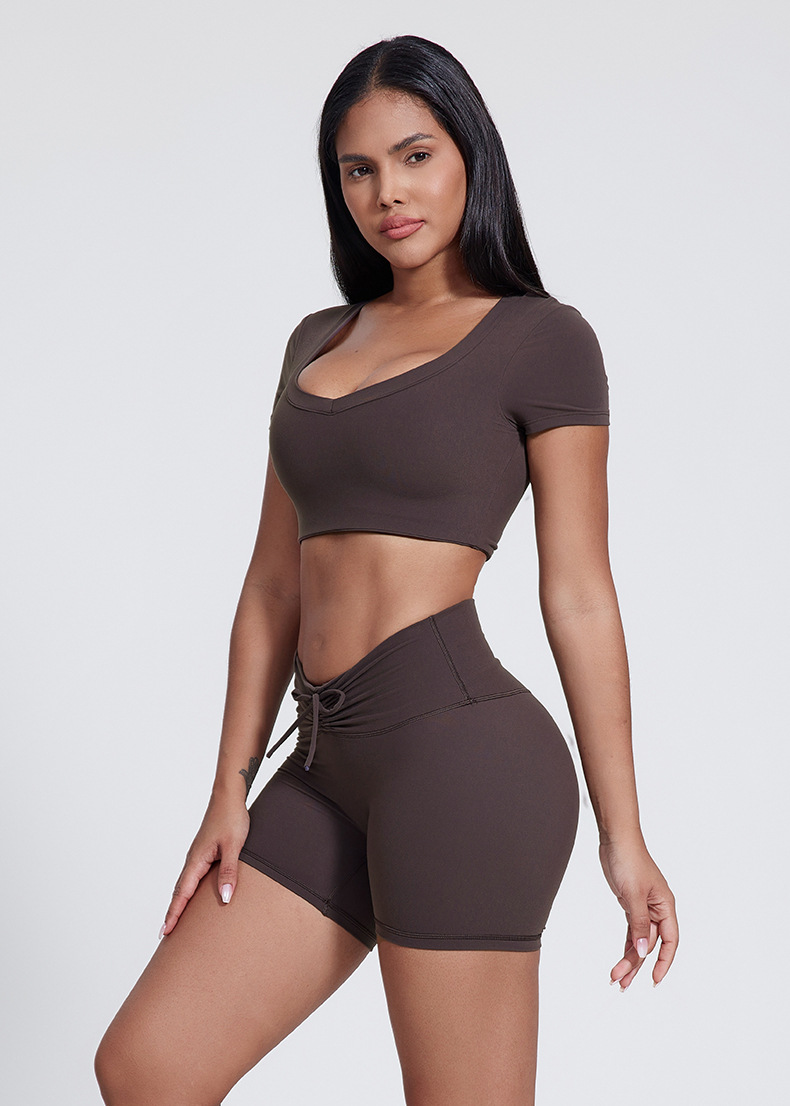 Outdoor Running Fitness Suit With Chest Pads Yoga Tight Sports Tops SKL-LQ4093