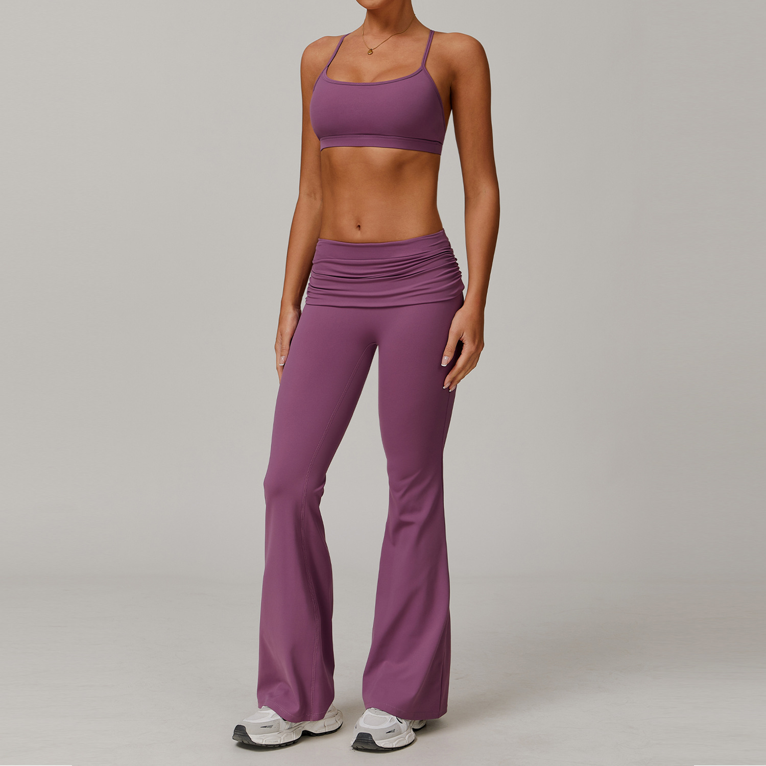  Tight and Quick-Dry Yoga Bra Flared Pants Set 8347