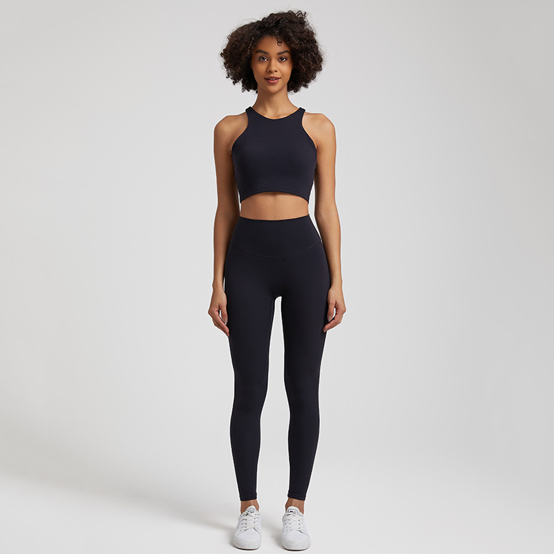 Women's Elastic Beautiful Back Yoga Set Leggings With Beautiful Back Bra SKL-LQ3332