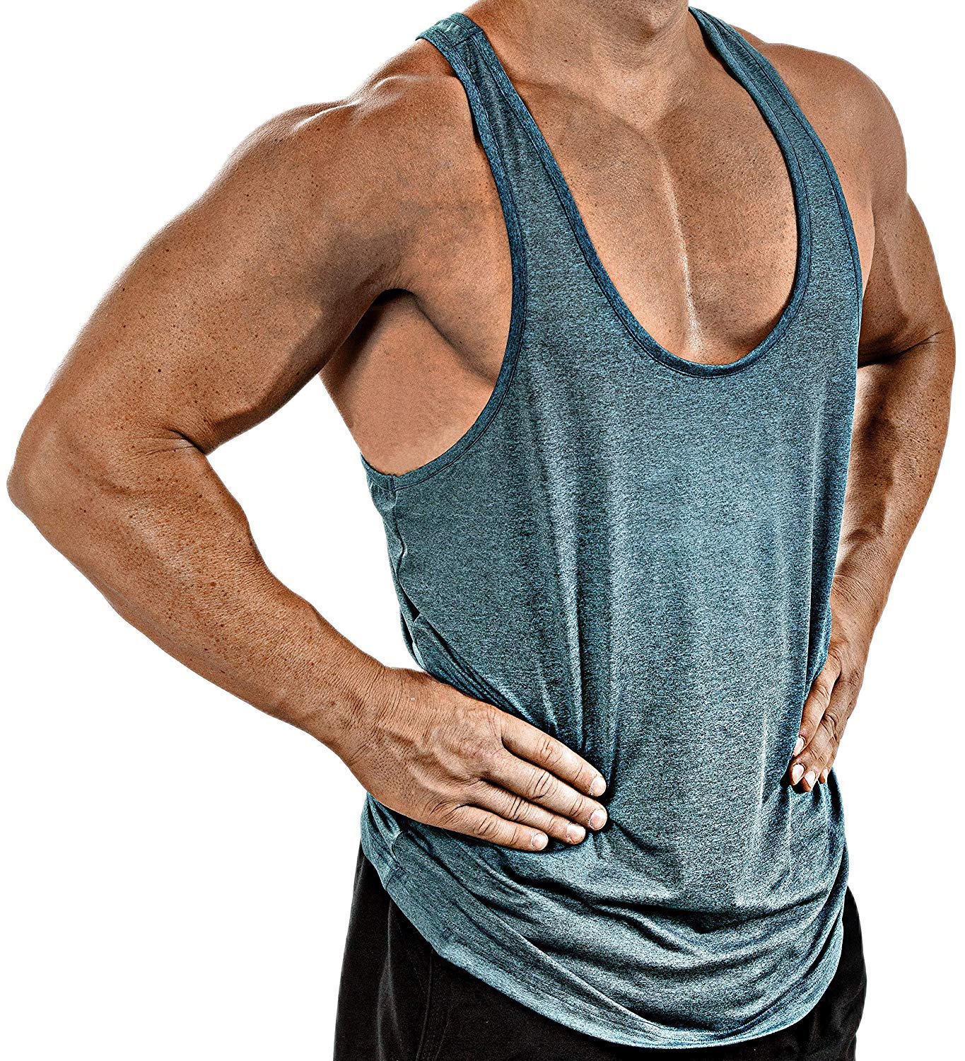Men's Solid Color V-Neck Sleeveless Top ZDBX01