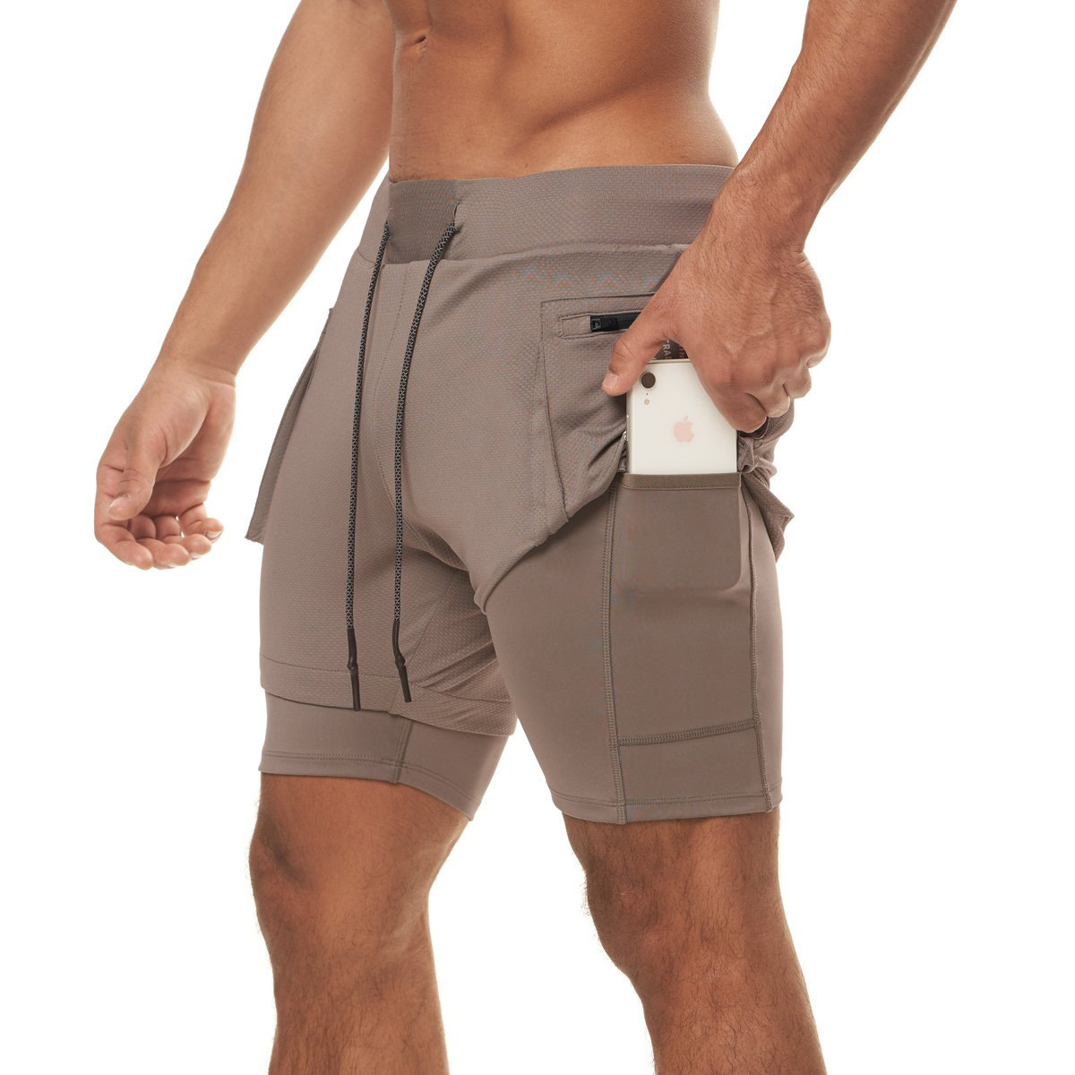 Men's Double-Layer Breathable Running Shorts DK49