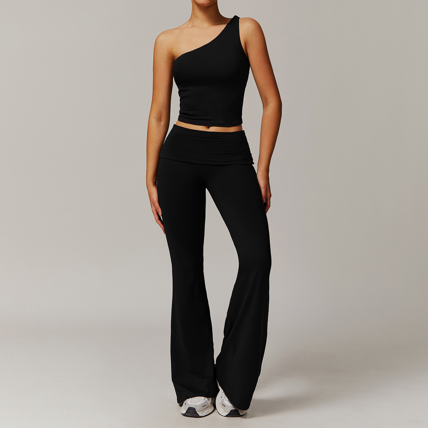 One-shoulder Vest Yoga Set 9152