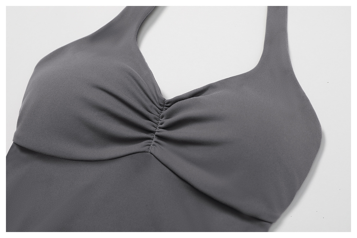 Hollowed-out Beautiful Back Halter Neck One-piece Yoga Suit 3040