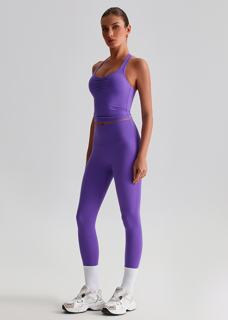  Sports Wide - Leg Pants Outdoor Running Fitness Two - Piece Set SKL-LQ8658